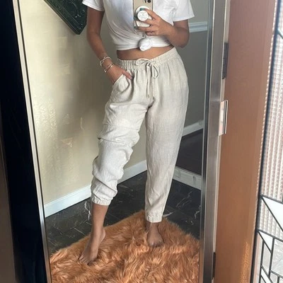 MICHAEL Michael Kors 100% Linen Jogger Pants NWOT - Image 1 of 4