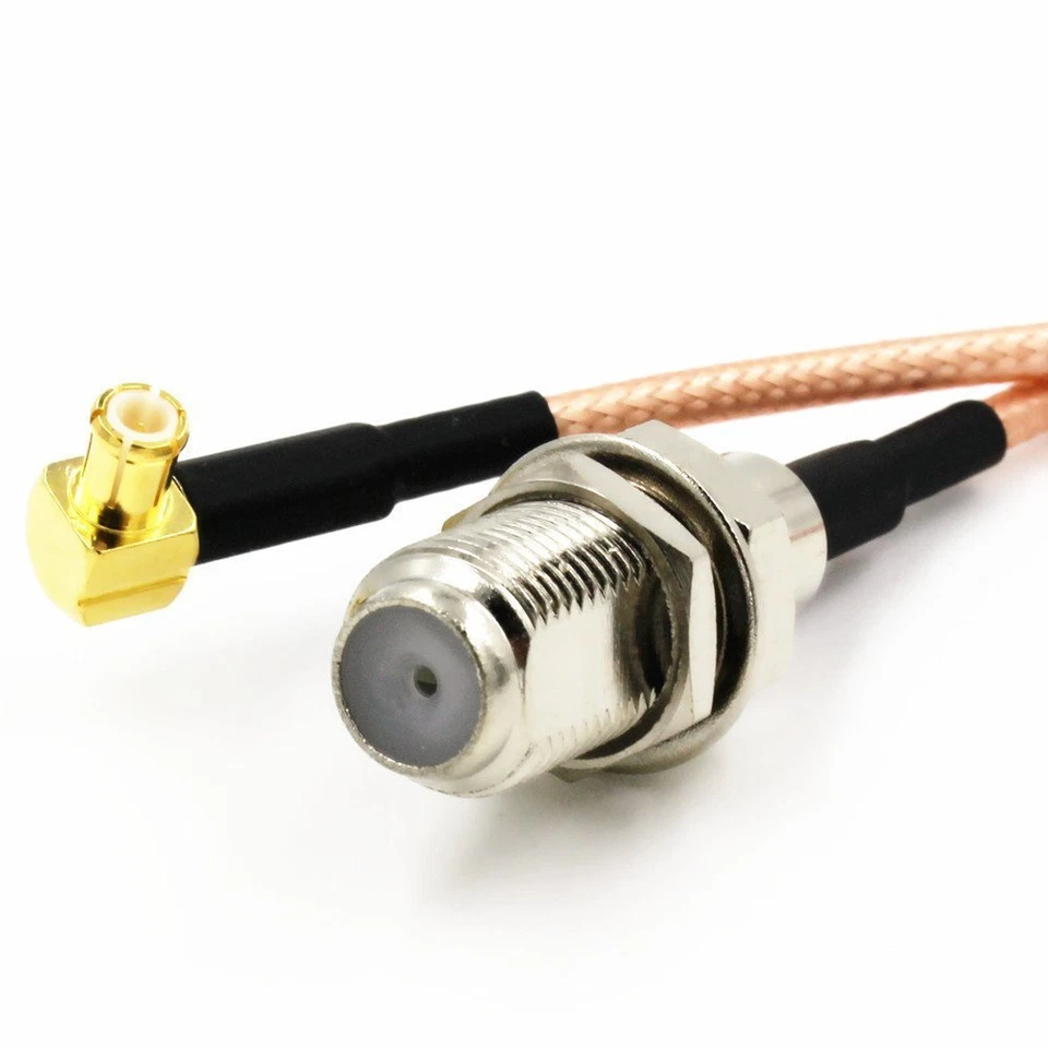 1pc F Female to MCX Male Right Angle RG316 Cable RF Cable 40cm Quick USA Shippi - Image 1 of 1