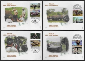 MOZAMBIQUE 2002 WWF ENDANGERED SPECIES ELEPHANTS BIRDS ROYALTY SET OF 4 FDC - Picture 1 of 1
