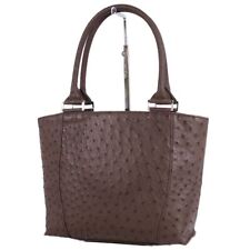 Ostrich Jra Bag Tote Handbag Exotic Leather Genuine Ladies Brown Used