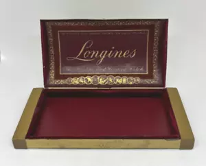 Vintage LONGINES WATCH Gold Tone Metal Presentation CASE Display BOX Only - Picture 1 of 10