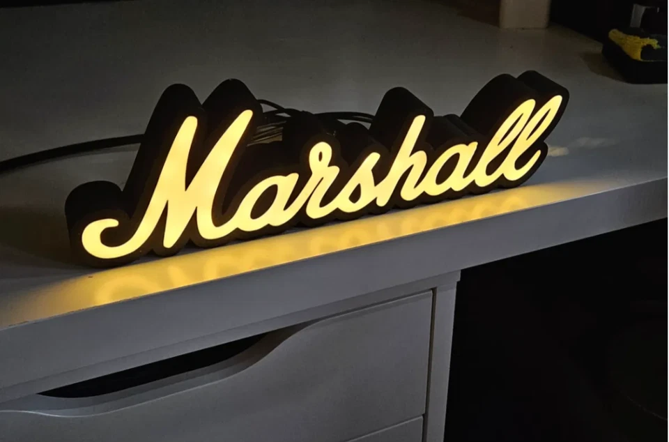 3D Printed Marshall Amp LED Lightbox – Fan Art Guitar Wall Lamp – Music Room - Изображение 1 из 3