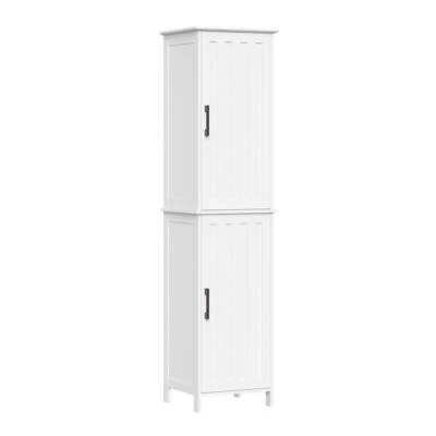 RiverRidge Home Tall Cabinet 60" H X 14.75" W, MDF Soft Close Doors In White - Image 1 of 4