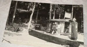 Enfield Maine Cedar Rest Camp Store Coca Cola Gas Pump RPPC Real Photo Postcard! - Picture 1 of 2