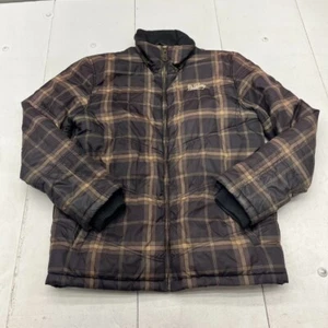 Billabong Brown & Black Plaid Full-Zip Basic Jacket Mens Size Medium - Picture 1 of 6