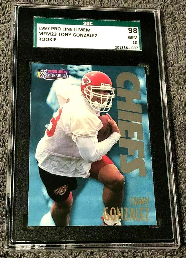 Tony Gonzalez RC 1997 Proline II Memorabilia Rookie#23 SGC10!Chief RC HOF GOAT - Image 1 of 1