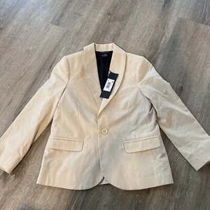 New Marc Jacobs Pin Striped Tan Suit Jacket Size 6 Boy - Picture 1 of 9