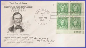 USA3 # 879 ADDR ARTCRAFT FDC PB4 Stephen Collins Foster - Imagen 1 de 1