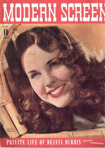 MODERN SCREEN July  of 1942 Photo Cover model is DEANNA DURBIN - Picture 1 of 2