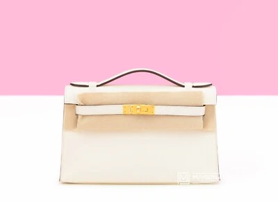 NUEVO BOLSO DE MANO HERMES NATA BLANCO ROTO MINI KELLY POCHETTE SWIFT CLUTCH BIRKIN Foto 1 de 2