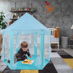 Girls Princess Castle Play Tent Large Indoor & Outdoor Kids Playhouse Gift Blue - Picture 1 of 12