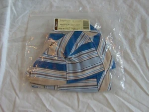LONGABERGER MEDIUM FLARE BASKET FABRIC LINER ONLY Cabana Blue Stripe New in Pkg - Picture 1 of 4