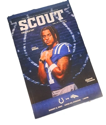 2024 Indianapolis Colts Game Day NFL Scout Program vs Broncos 8/11/24 Josh Downs - Image 1 of 3