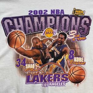 Vintage 2002 Lakers NBA Finals Champion T-Shirt Unisex Reprint S-5XL