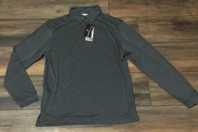 Camisa de golf de rendimiento manga larga GRAND SLAM fácil cuidado UPF 15 gris jaspeado  Foto 1 de 3