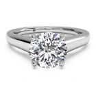 0.25Ct Si1/F Round Cut Lab Diamond Solitaire Engagement Ring 14K White Gold