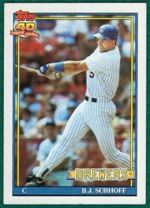 B.J. Surhoff - 1991 Topps #592 - Milwaukee Brewers Baseball Card - Picture 1 of 2