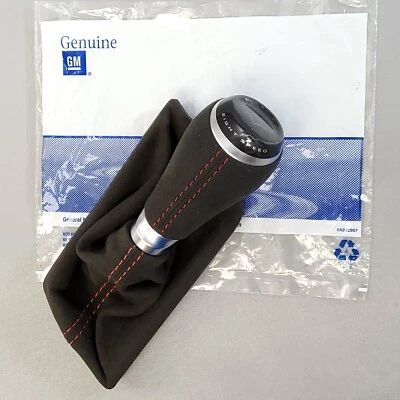 New GM Suede W/ Torch Red Stitching Automatic Shift Knob And Boot 16-19 Corvette - Image 1 of 4