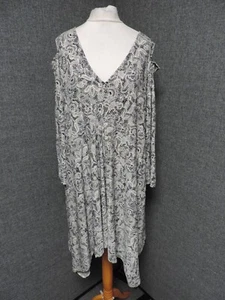Attitudes By Renee Printed Tunic Dress Black/White UK 3X LN120 GG 18 - Picture 1 of 5