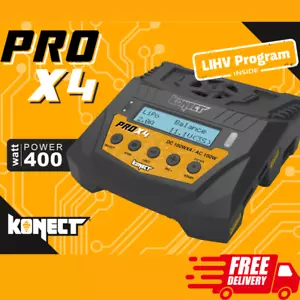 Konect PROX4 RC Car Charger 4 Output AC/DC 4x100w Lipo LiHV NiMH Life Lilon NiCD - Picture 1 of 6