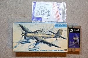 Selten!!! Hasegawa Junkers Ju87 B-2/U4 Stuka w/Skid 1:48 + Resin + Decals - Bild 1 von 3