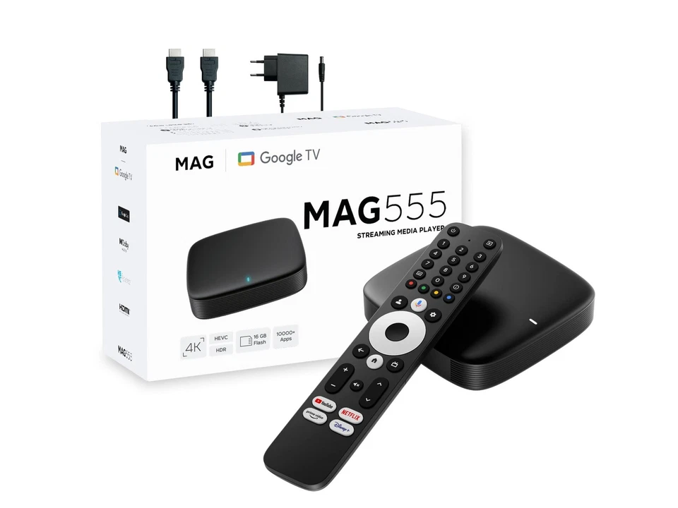 IPTV MAG 555 Set Top Box 2GB RAM Android 4K UHD HEVC h.265 Bluetooth 5.0 WLAN - Bild 1 von 4