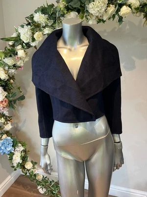 Chaqueta envolvente TED BAKER para mujer TB 2 UK 10 Kistus azul marino mezcla de lana abrigo recortado NUEVO Foto 1 de 4