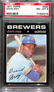 1971 TOPPS #493 DAVE MAY PSA 8 NM-MT 31800316  - Picture 1 of 3