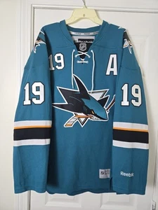Nueva Jersey Reebok San Jose Sharks Joe Thornton #19 Firmado Autógrafo Talla XL - Imagen 1 de 9