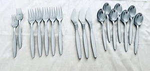 Vintage AMEFA Stainless Flatware AFS12 Holland 17 Pc. Lot Spoons, Forks, Knives - Picture 1 of 6