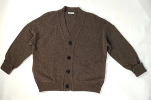 Lost & Found 100% Cashmere Cuff Cardigan V Neck Brown Pockets Made in Italy $595 - Picture 1 of 12