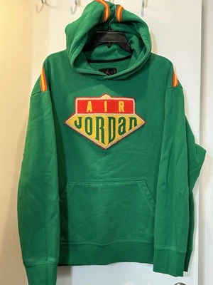 Air Jordan Hoodie Mens XL Green Yellow Red Pullover Basketball CK9519-310 Rasta - Image 1 of 4