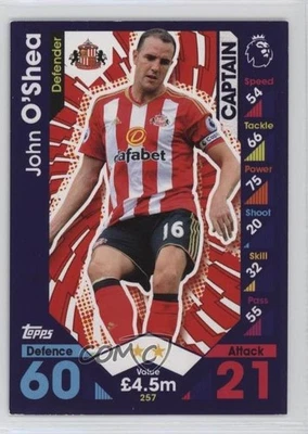 2016-17 Topps Match Attax English Premier League Captain John O'Shea #257 - Image 1 of 2