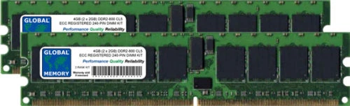 4GB (2 x 2GB) DDR2 800MHz PC2-6400 240-PIN ECC REGISTERED RDIMM SERVER RAM KIT - Image 1 of 1