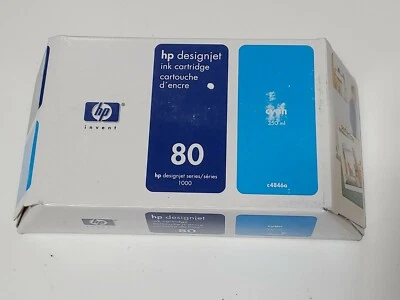 Genuine HP 80 Cyan 350mL Ink Cartridge C4846A DesignJet 1055cm 1000 1050C  - Image 1 of 3