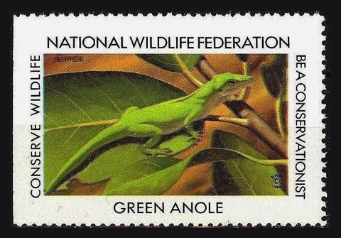 National Wildlife Federation Stamp - 1984 MNH - Green Anole Cover