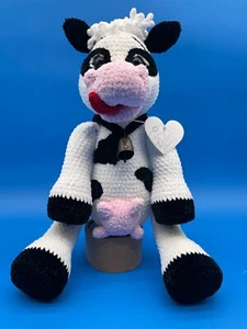 Häkeltier Kuscheltier Häkelarbeit Amigurumi gehäkelte Kuh - Bild 1 von 7