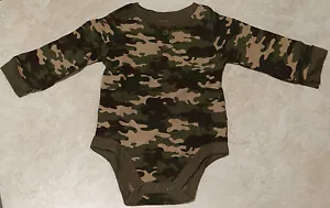 Boys Infant Green Thermal Camouflage Onecie/Bodysuit: 0-3M-12M-3-6M-6-9M - Picture 1 of 5