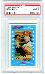 NOLAN RYAN~RARE (POP 219) 1982 KELLOGG'S 3-D SUPER STARS PSA-9 MINT HOT CARD #11