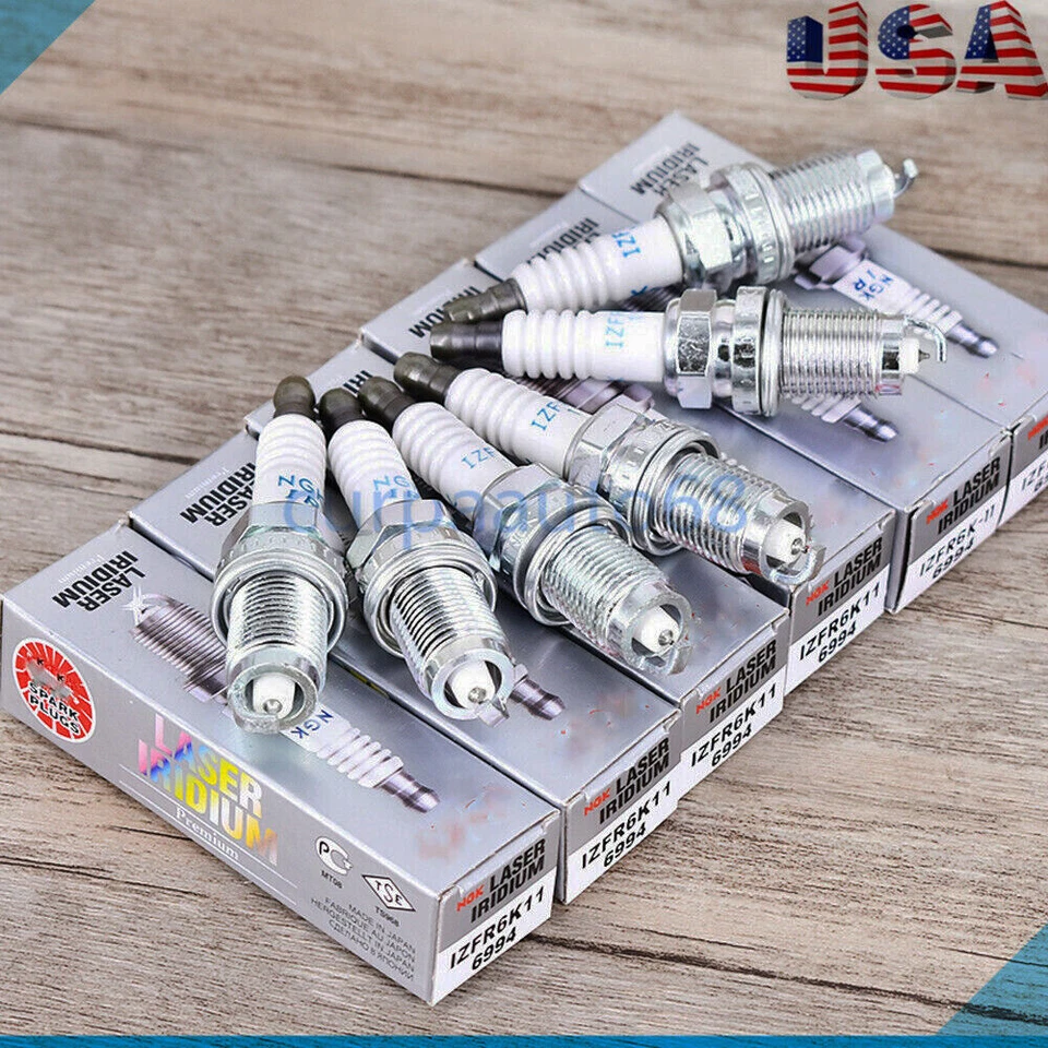 6PC Set Laser Iridium Spark Plugs Fits For Accord Civic CRV Acura IZFR6K11 6994 - Image 1 of 4
