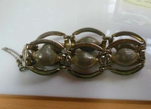 Vintage Monet Silvertone Bracelet - Picture 1 of 4