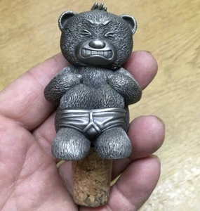 Bad Taste Bear- Louie -Pewter Bottle Stopper Piranha Studio excellent RARE(A136) - Picture 1 of 8