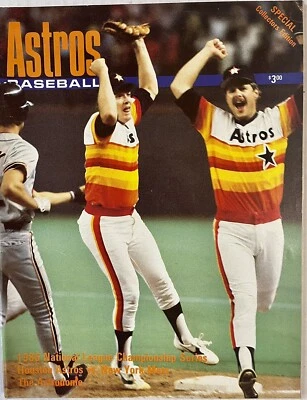 1986 N.L. Championship Series Program Houston Astros - NY Mets Mike Scott Cover - Image 1 of 4