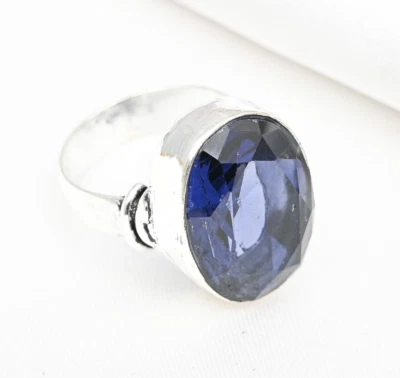 Anillo de iolita piedras preciosas hecho a mano joyería de plata de ley 925 para regalo de boda Foto 1 de 4