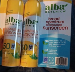 Botanical Broad Spectrum Biodegradable Sunscreen SPF 50 Coconut 8 Oz X 2 Pack - Picture 1 of 5