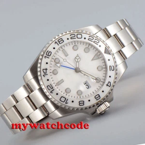 40mm Bliger White Dial NH34A GMT Ceramic Bezel Sapphire Automatic Mens Watch - Picture 1 of 5