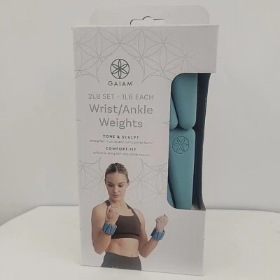 Juego GAIAM 2 lb - 1 lb cada muñeca/tobillo pesas - Juego de 2 - Azul - Nuevo en caja Foto 1 de 2