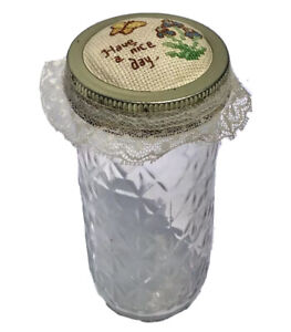 Jam Jar embroidered lace embellished quilted crystal kitchen decor jamming jelly