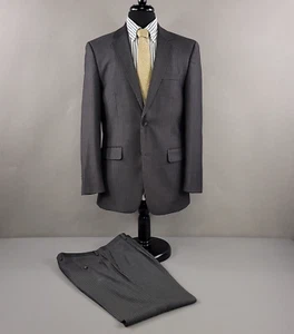 Andrew Fezza Suit Men 40R Gray Wool Pinstriped 2pc Blazer Trousers 32X31 Casual - Picture 1 of 22