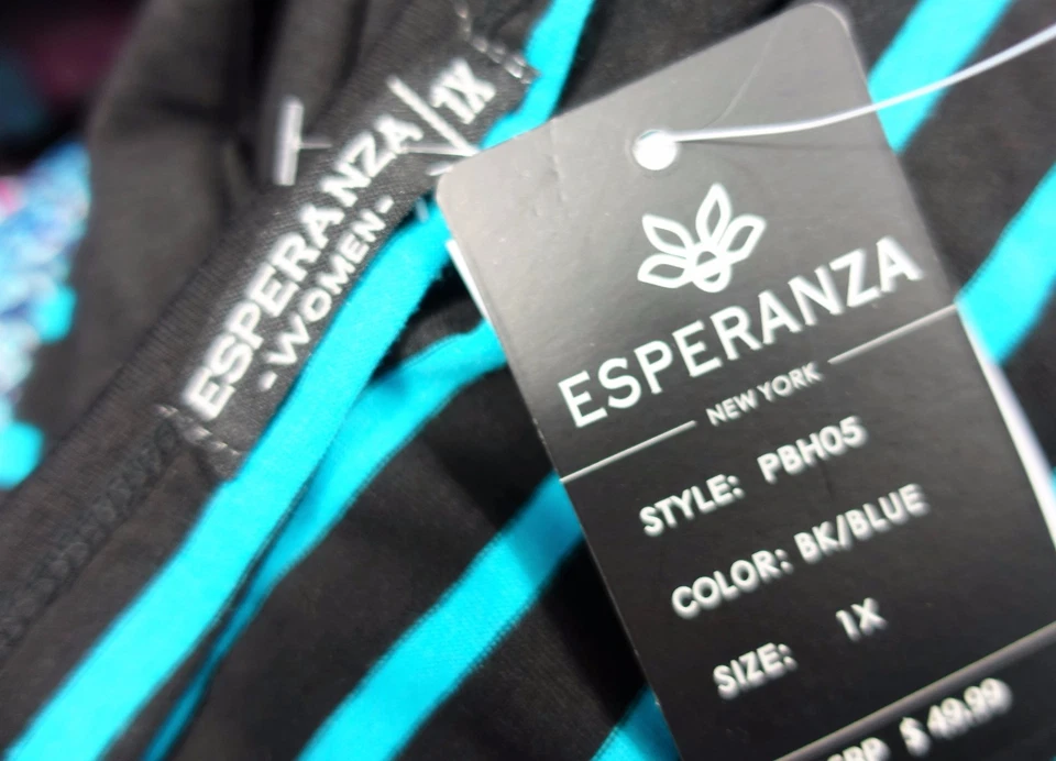 CB Established 1962 Women Plus Size 2x Blue Red Paisley Floral Top Blouse Shirt